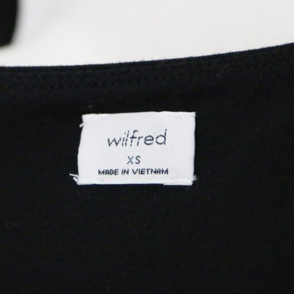 Aritzia Wilfred Saturn Midi Dress Black Square Neck Soft Stretchy Midi Wrap XS - Picture 7 of 12